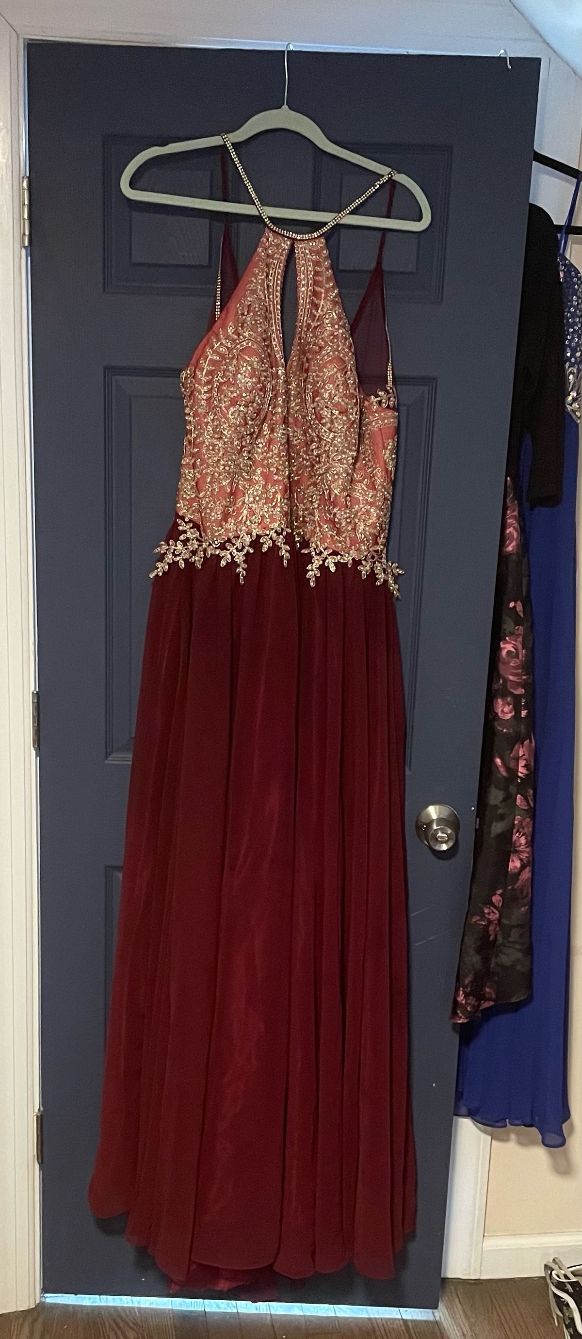 Plus Size 16 Prom Red Floor Length Maxi on Queenly