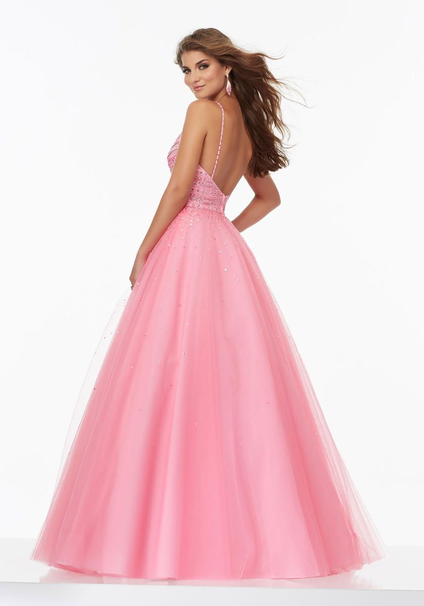 Style 99126 MoriLee Size 10 Prom Pink Ball Gown on Queenly