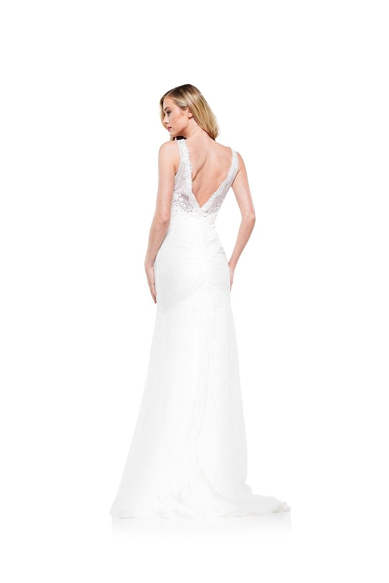 Style 2269 Colors Size 2 Lace White Floor Length Maxi on Queenly