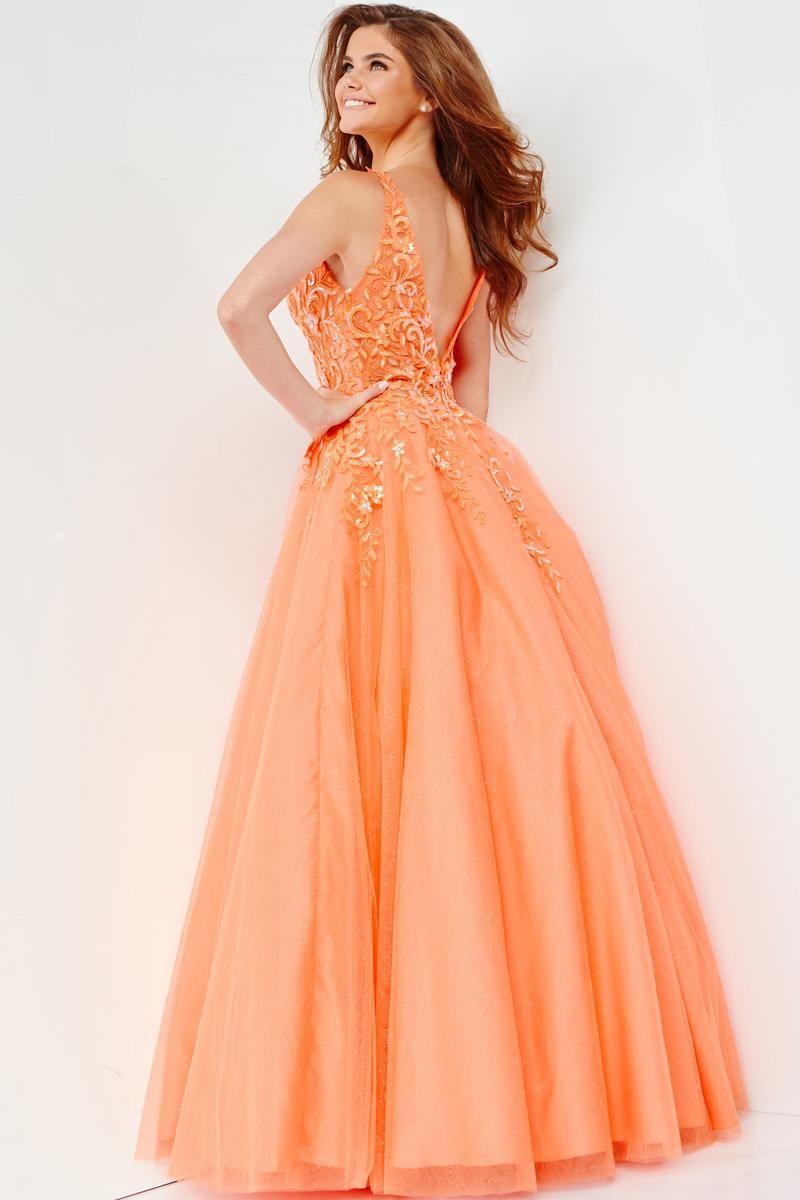 Style JVN22831 Jovani Size 8 Prom Orange Ball Gown on Queenly