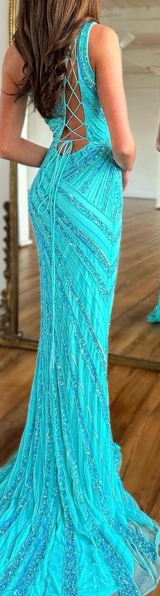 Ashley Lauren Size 0 Prom One Shoulder Sequined Blue Mermaid Dress on Queenly