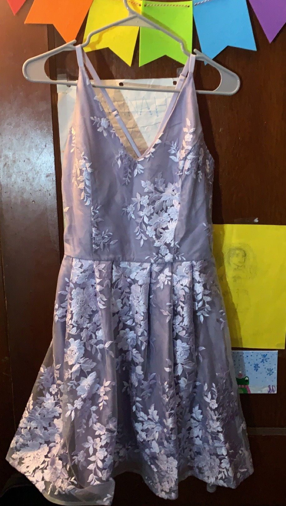 Size L Prom Lace Light Purple Ball Gown on Queenly