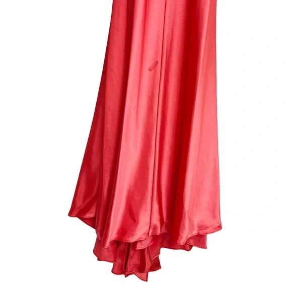 Bari Jay Size 14 Prom Halter Coral Mermaid Dress on Queenly