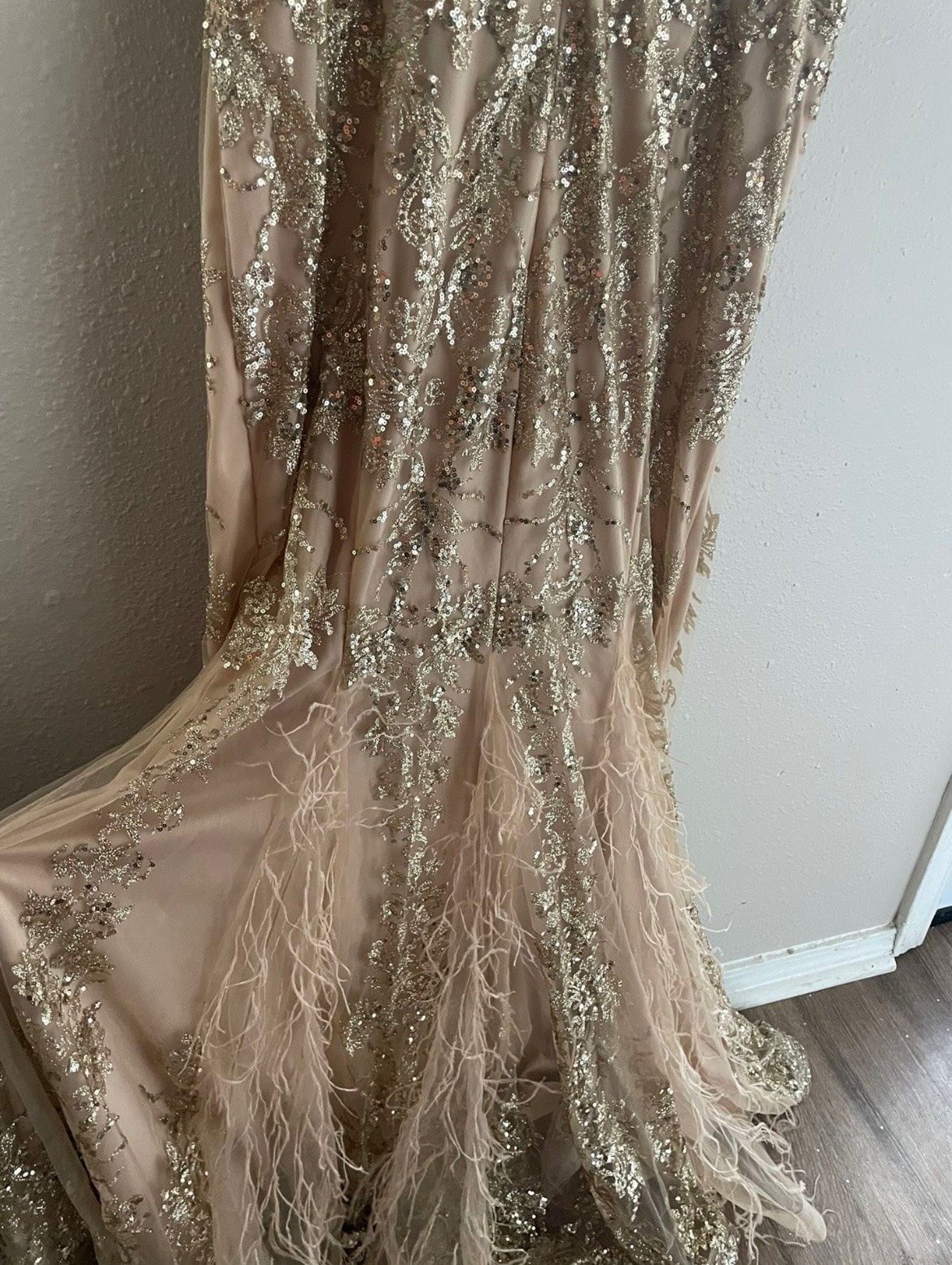 Gls Plus Size 18 Prom Plunge Gold Ball Gown on Queenly