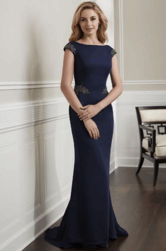 Christina Wu Size 8 Cap Sleeve Navy Blue Cocktail Dress on Queenly