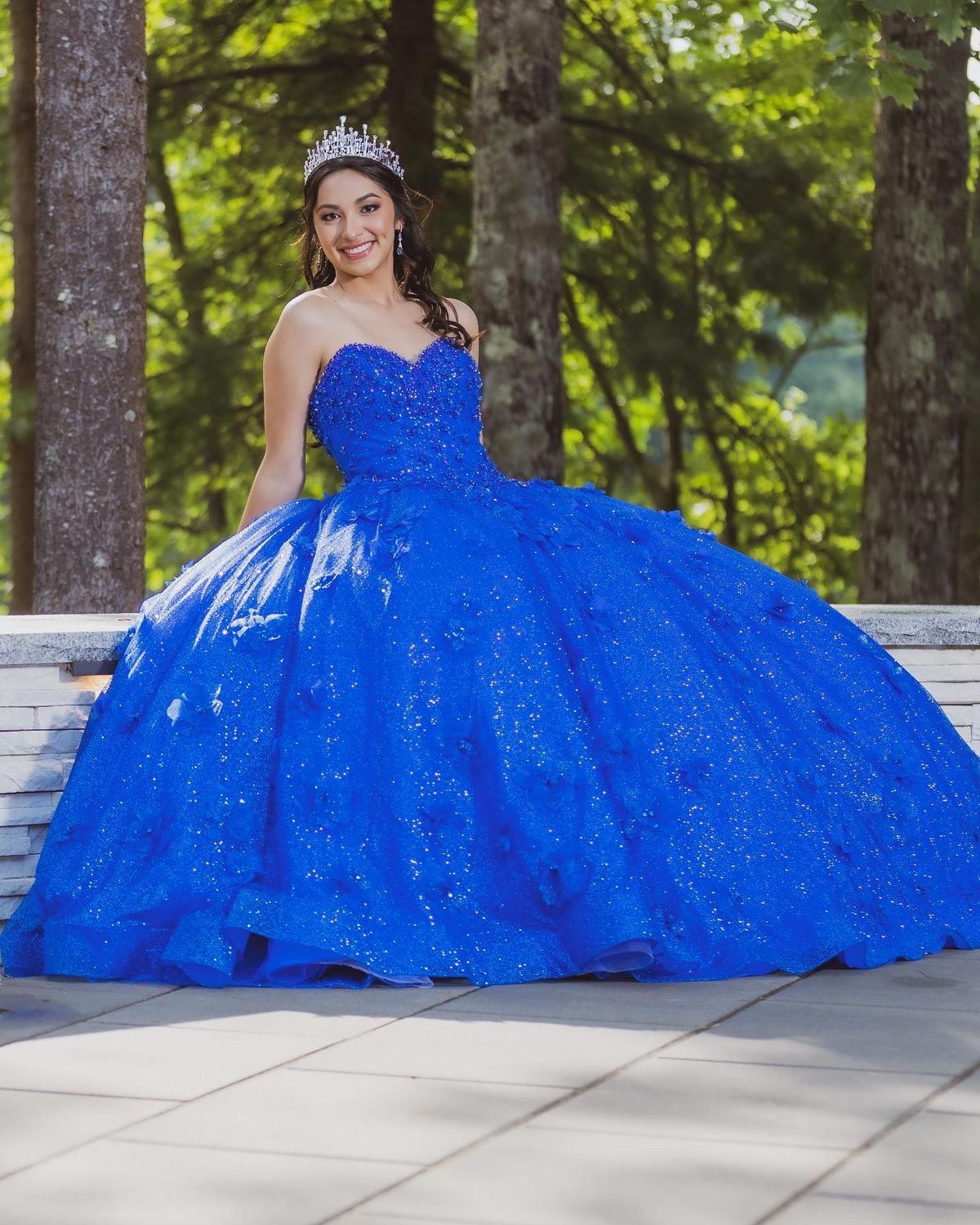 MoriLee Size 2 Strapless Royal Blue Ball Gown on Queenly