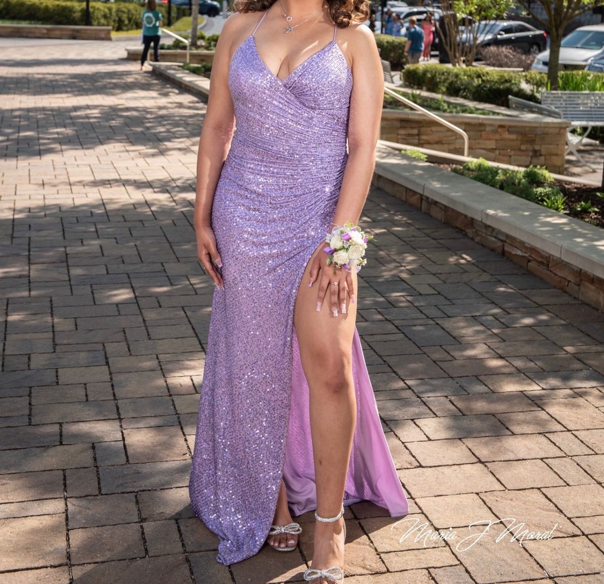Size 8 Prom Light Purple Side Slit Dress on Queenly