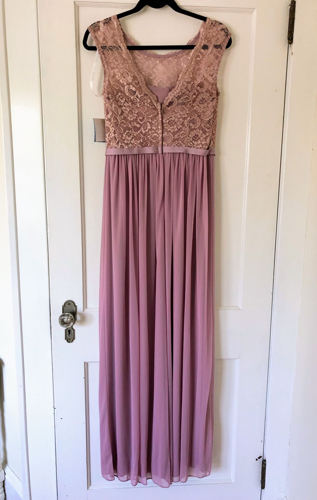 David's Bridal Size 8 Prom Sheer Light Purple Floor Length Maxi on Queenly