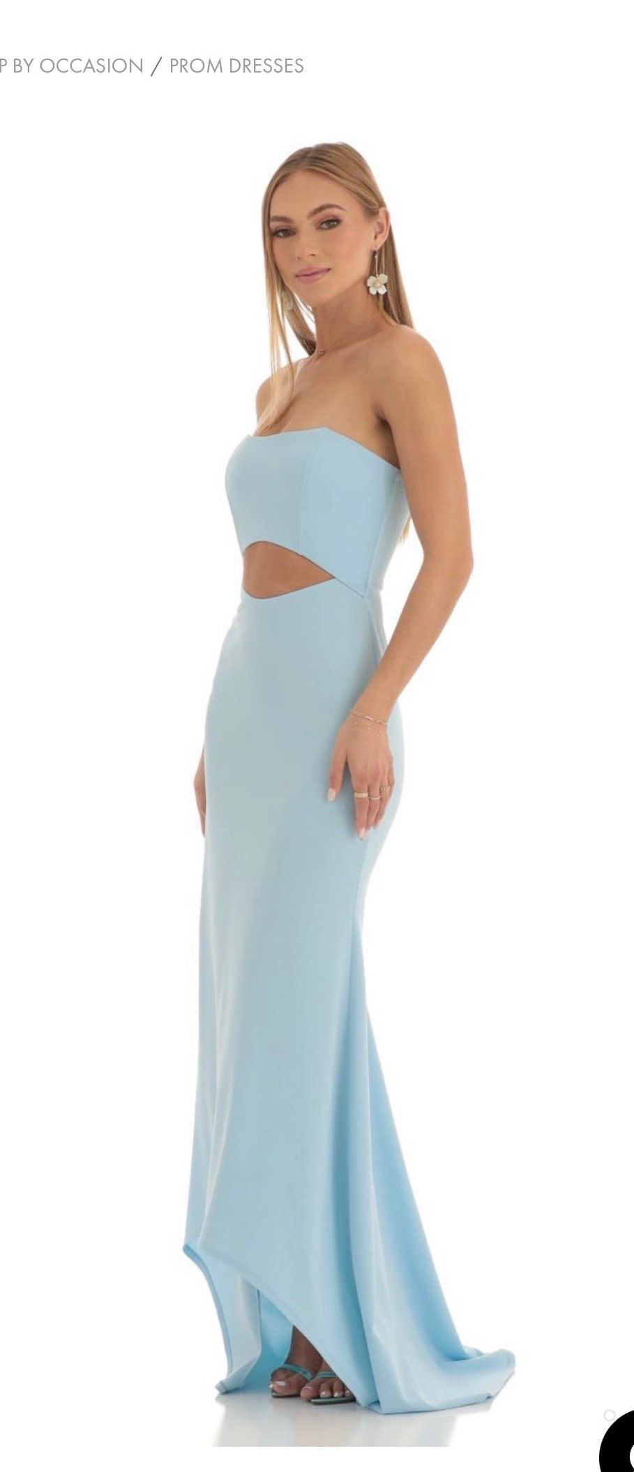 Lucy In The Sky Size S Prom Strapless Light Blue Floor Length Maxi on Queenly