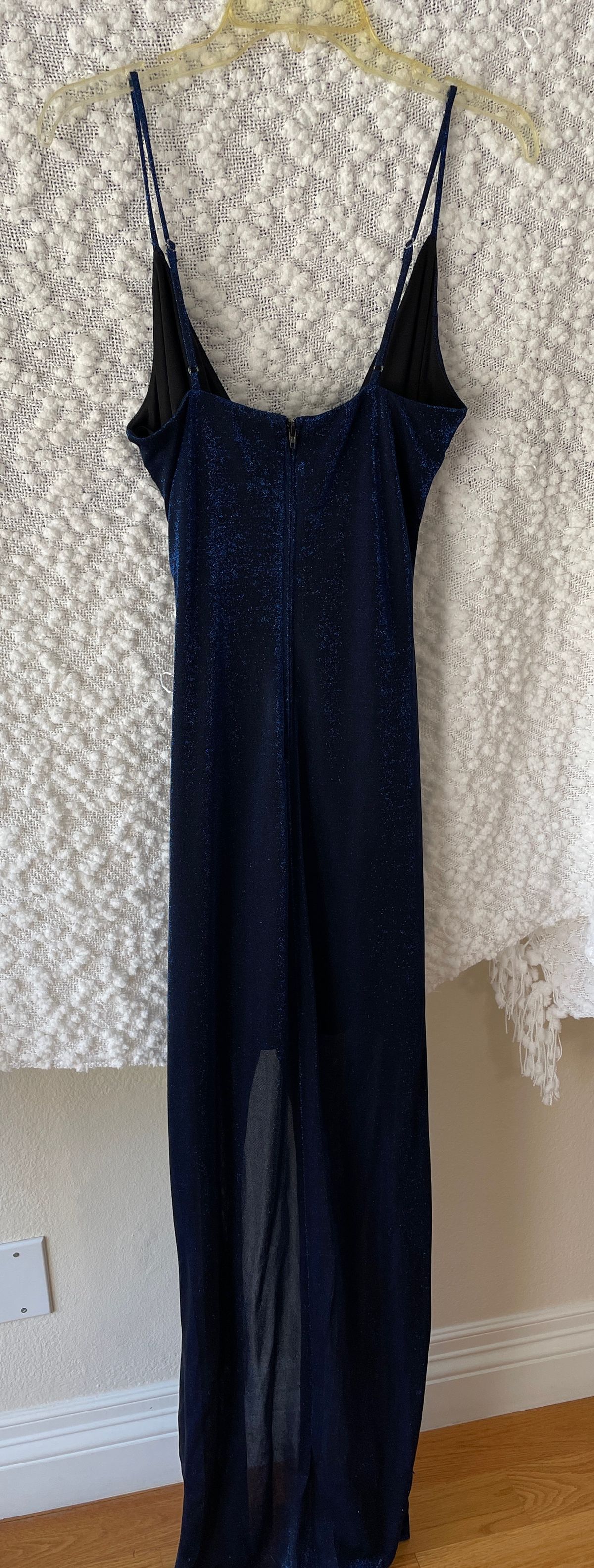 Windsor Size S Prom Velvet Navy Blue Floor Length Maxi on Queenly