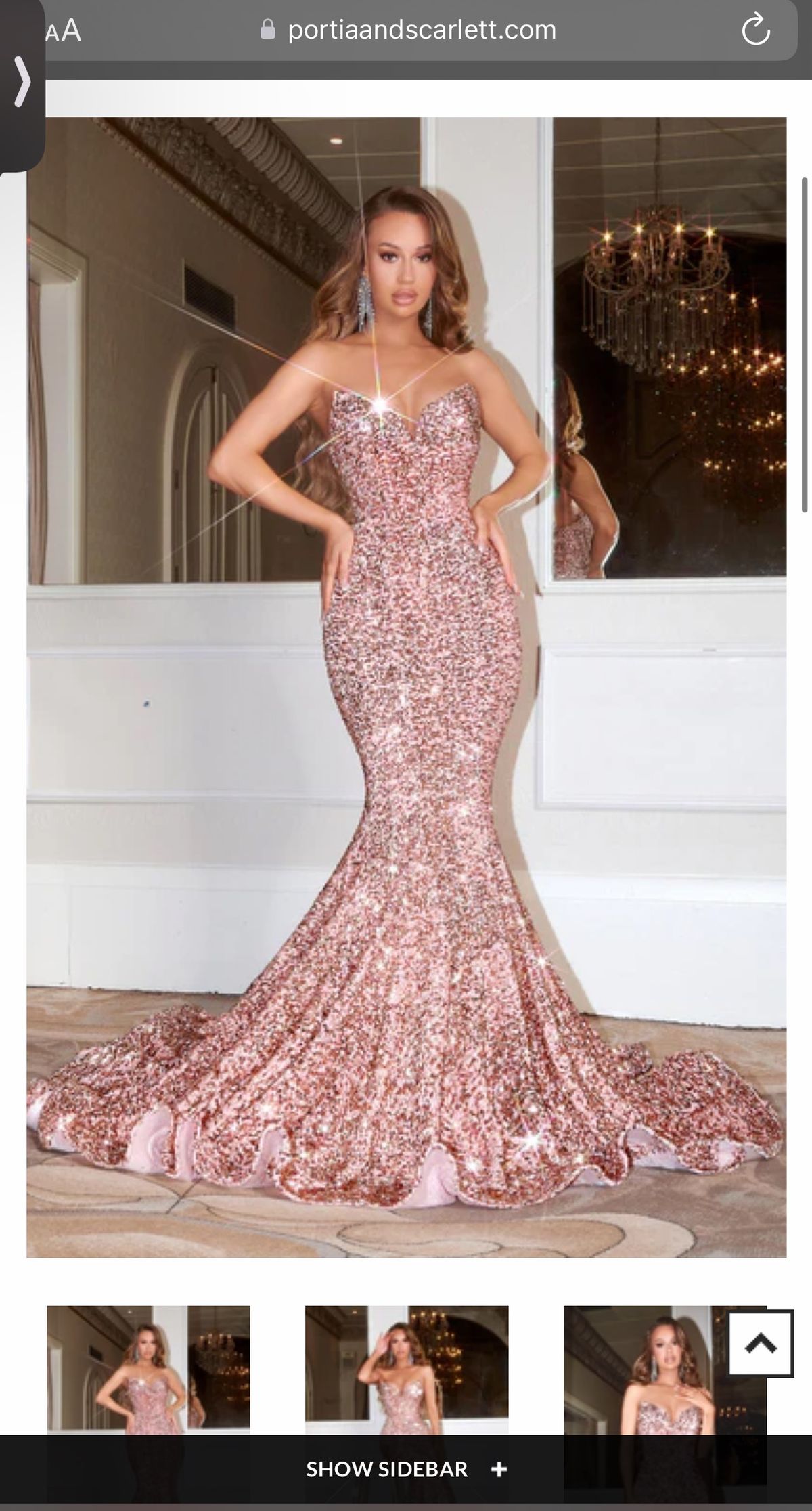 Portia and Scarlett Size 14 Prom Strapless Rose Gold Mermaid Dress on Queenly