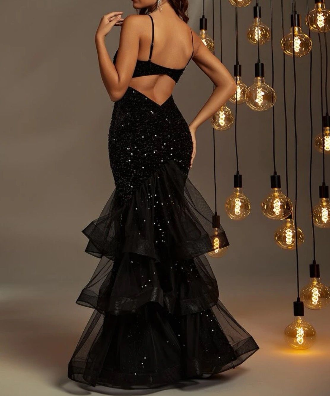 MERMAID Size M Prom Black Ball Gown on Queenly