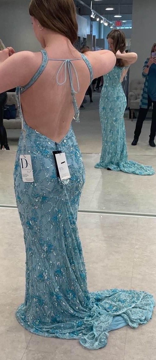 Sherri Hill Size 0 Prom Blue Floor Length Maxi on Queenly