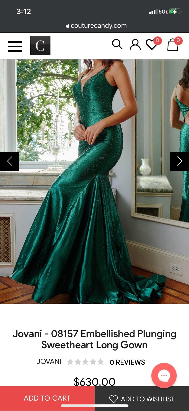Jovani Plus Size 16 Prom Plunge Sequined Emerald Green Dress With Train on Queenly