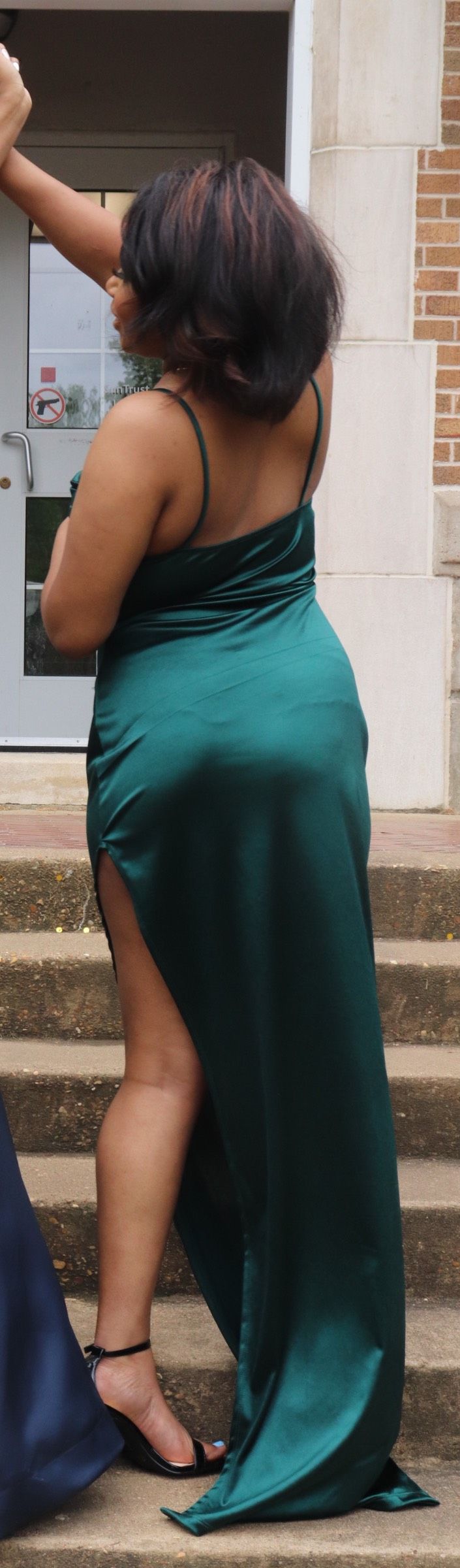 Windsor Size S Prom Green Side Slit Dress on Queenly