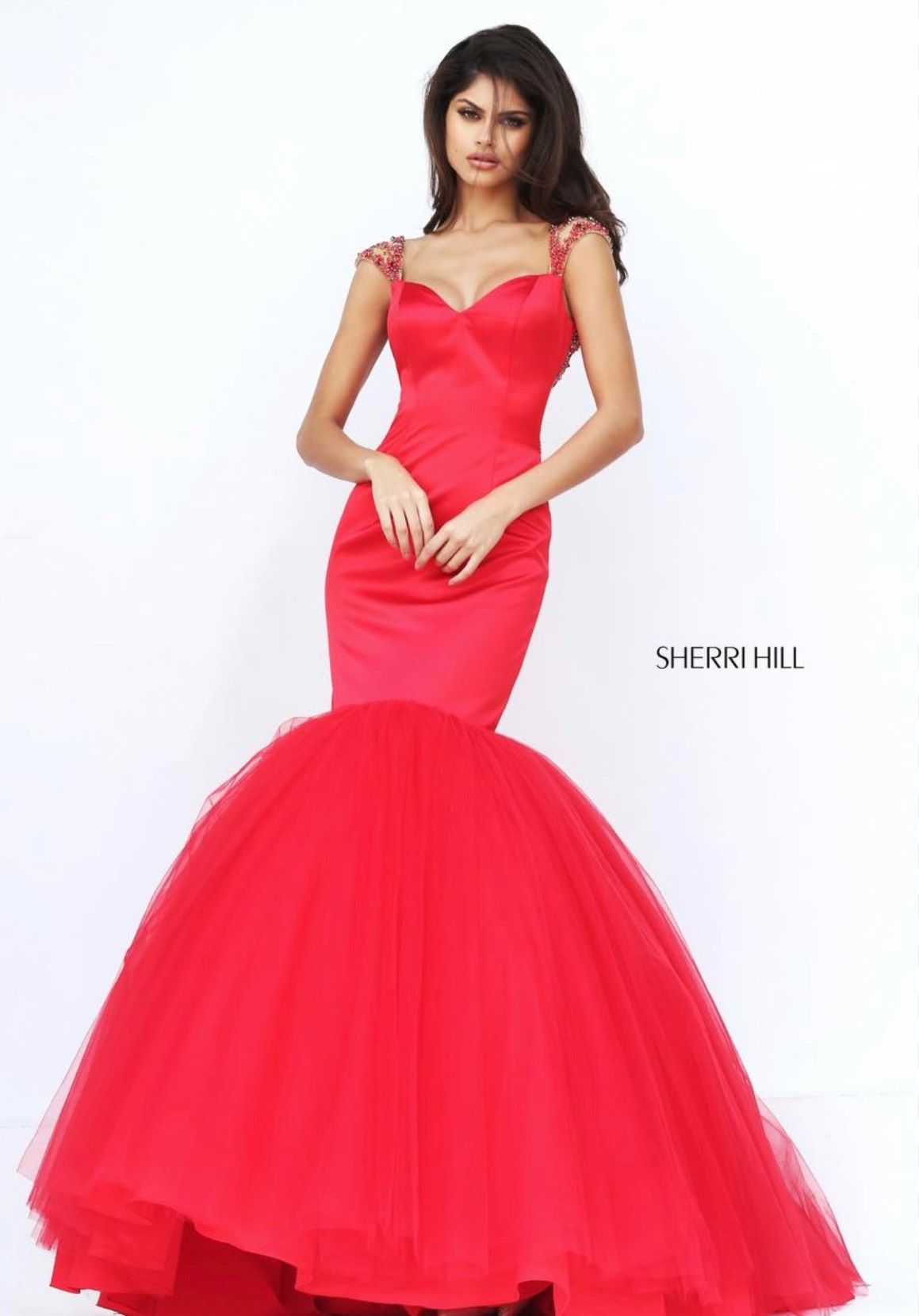 Sherri Hill Size 10 Pageant Red Mermaid Dress on Queenly