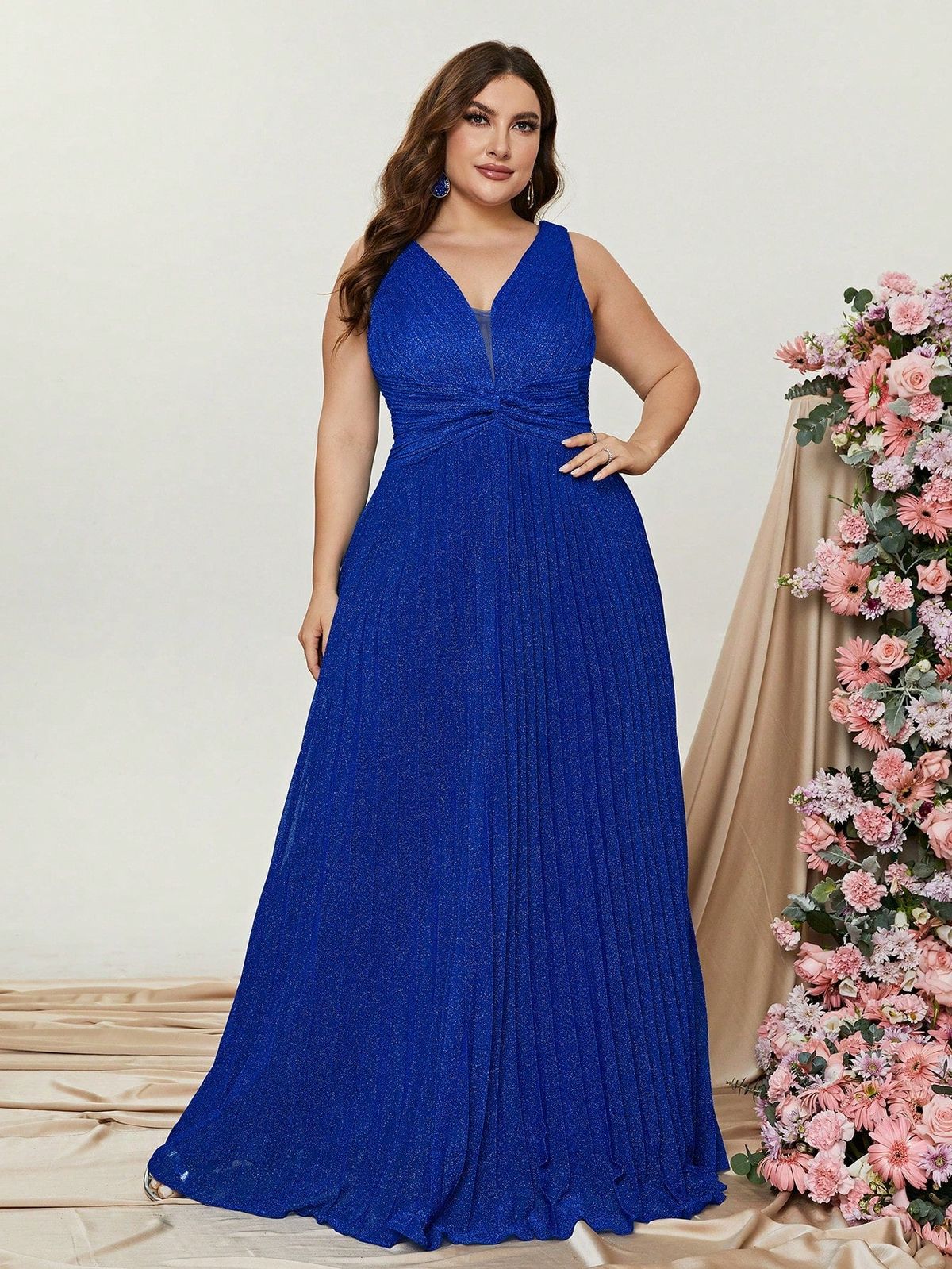Style FSWD0972P Faeriesty Size 1X Royal Blue A-line Dress on Queenly