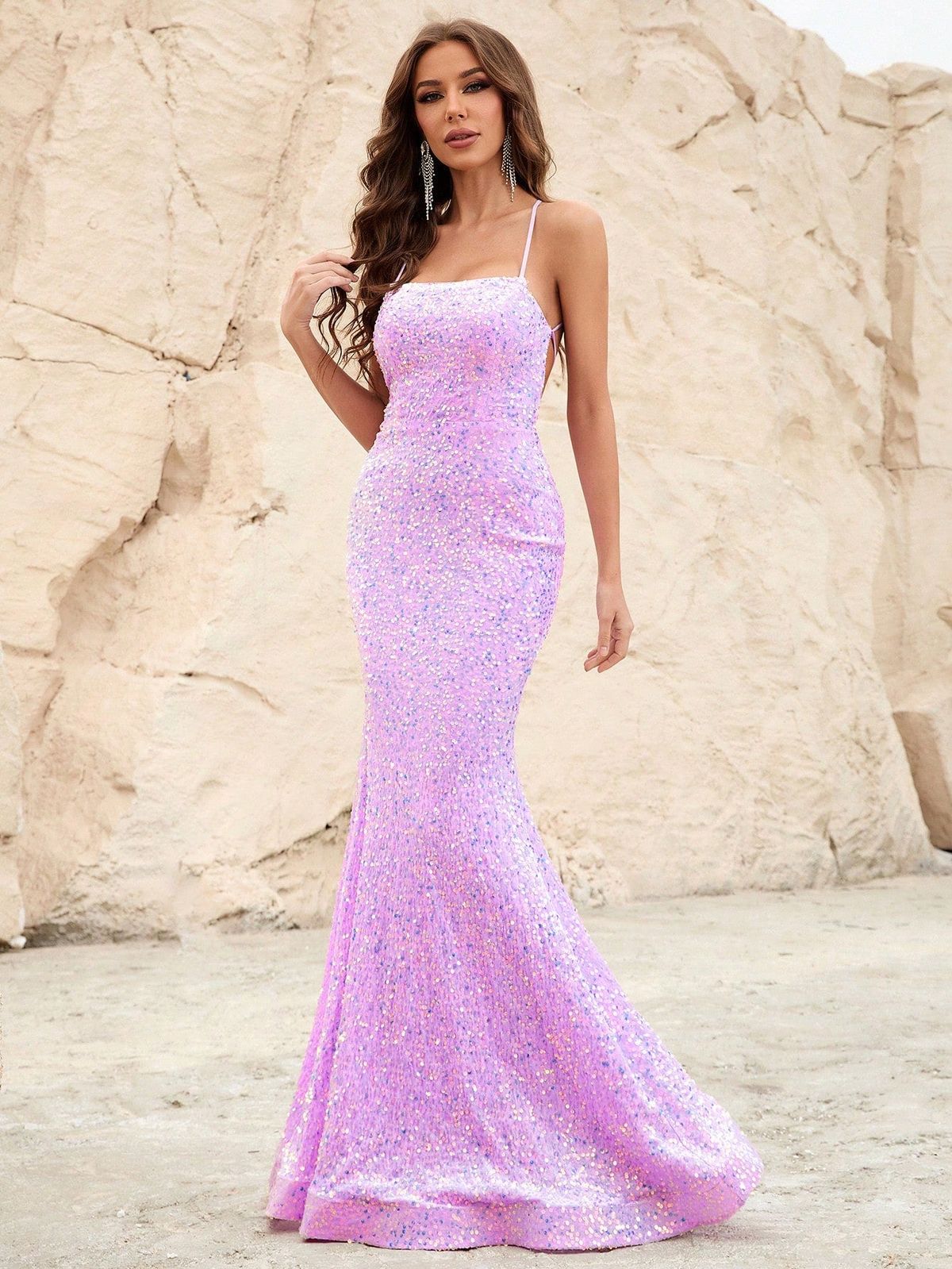 Style FSWD0586 Faeriesty Size M Purple Mermaid Dress on Queenly