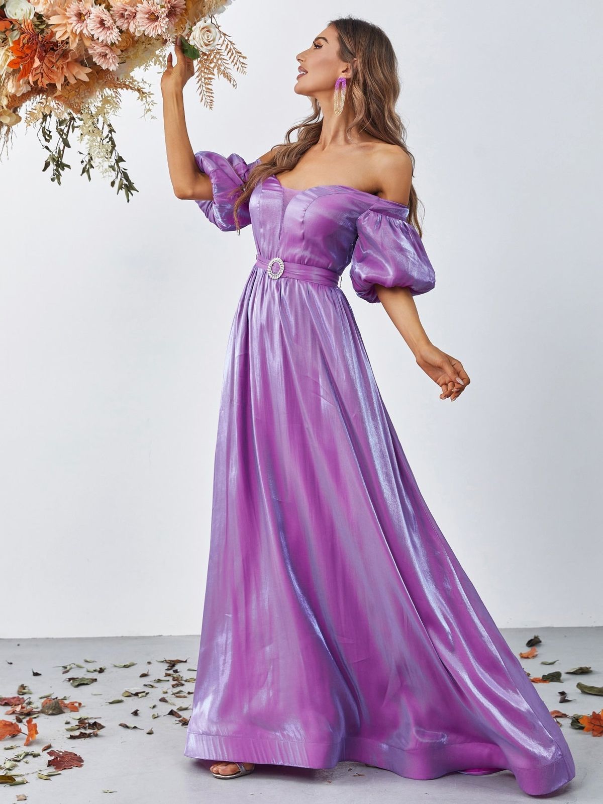 Style FSWD0890 Faeriesty Size XS Off The Shoulder Purple A-line Dress on Queenly
