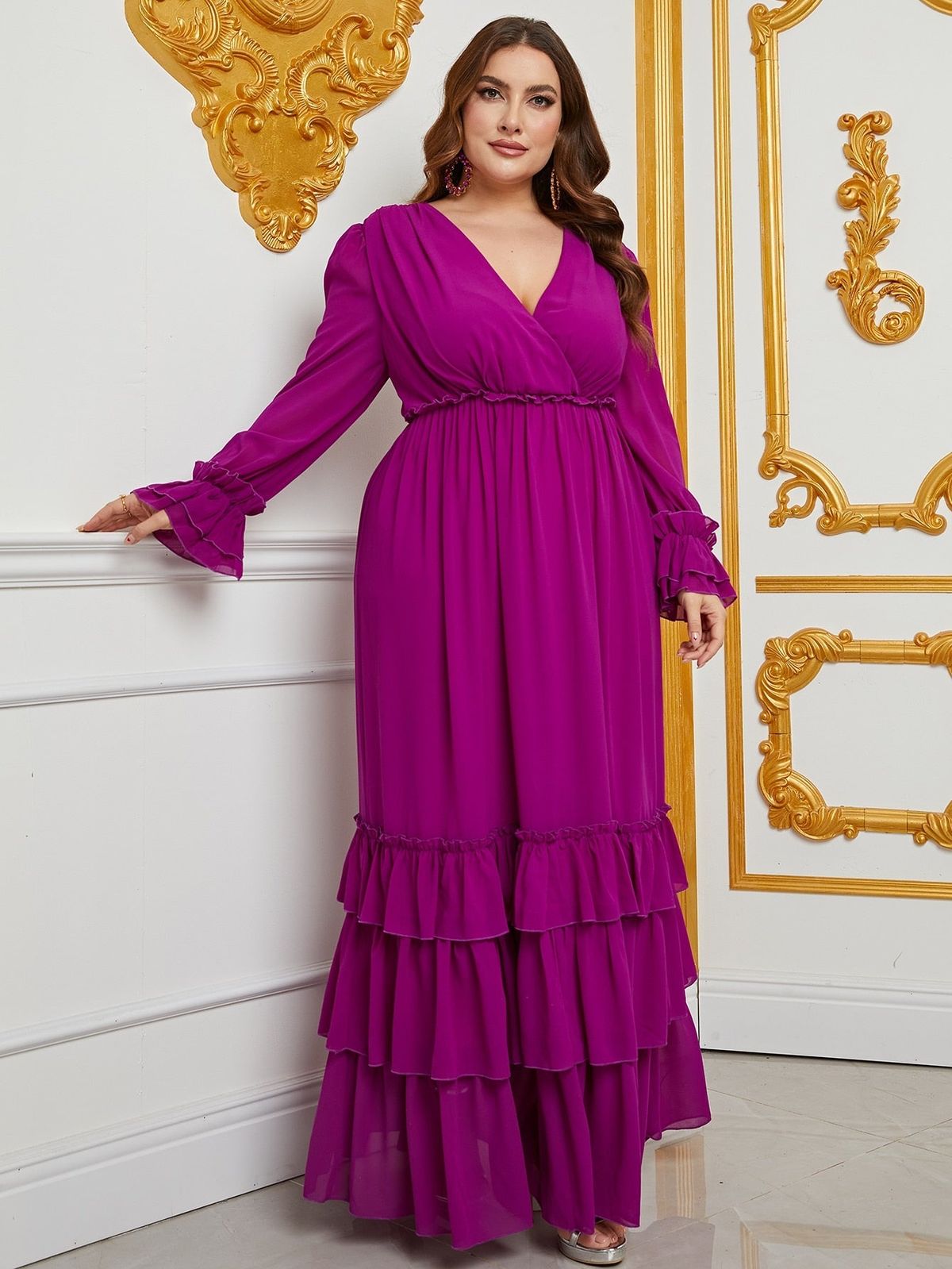 Style FSWD0848P Faeriesty Size 2X Purple Floor Length Maxi on Queenly