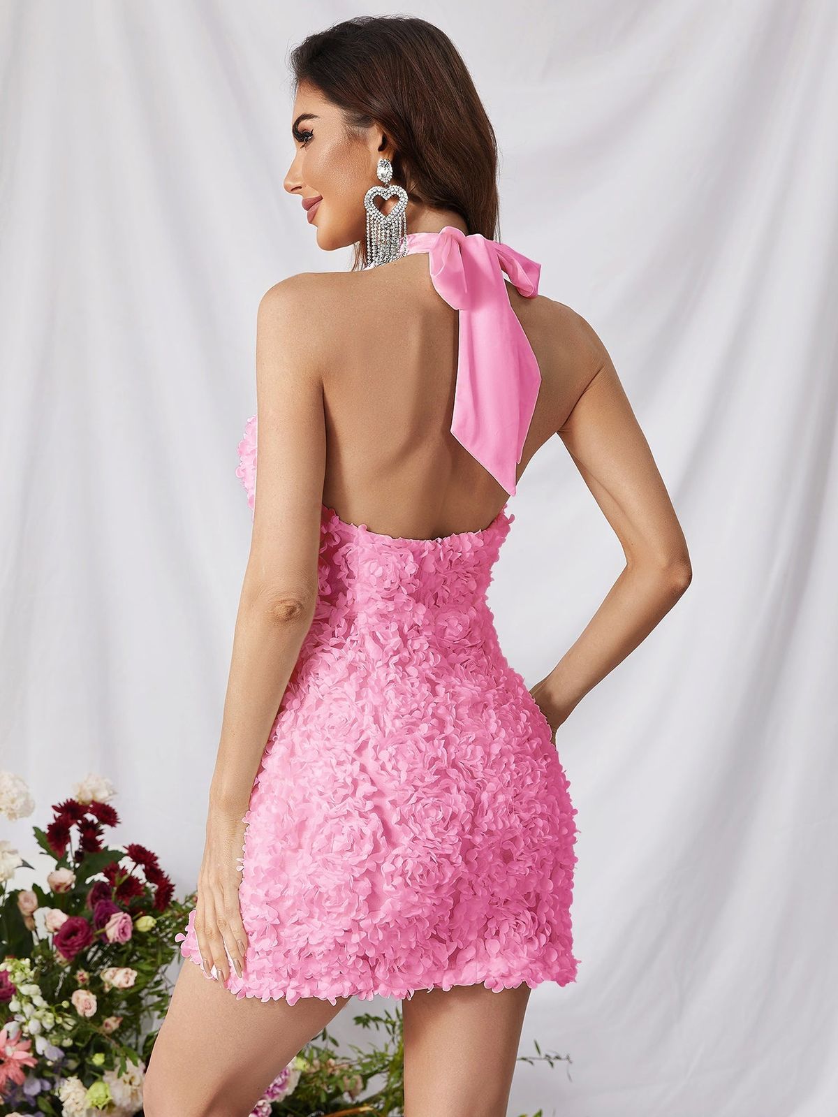 Style FSWD0342 Faeriesty Size M Halter Pink Cocktail Dress on Queenly