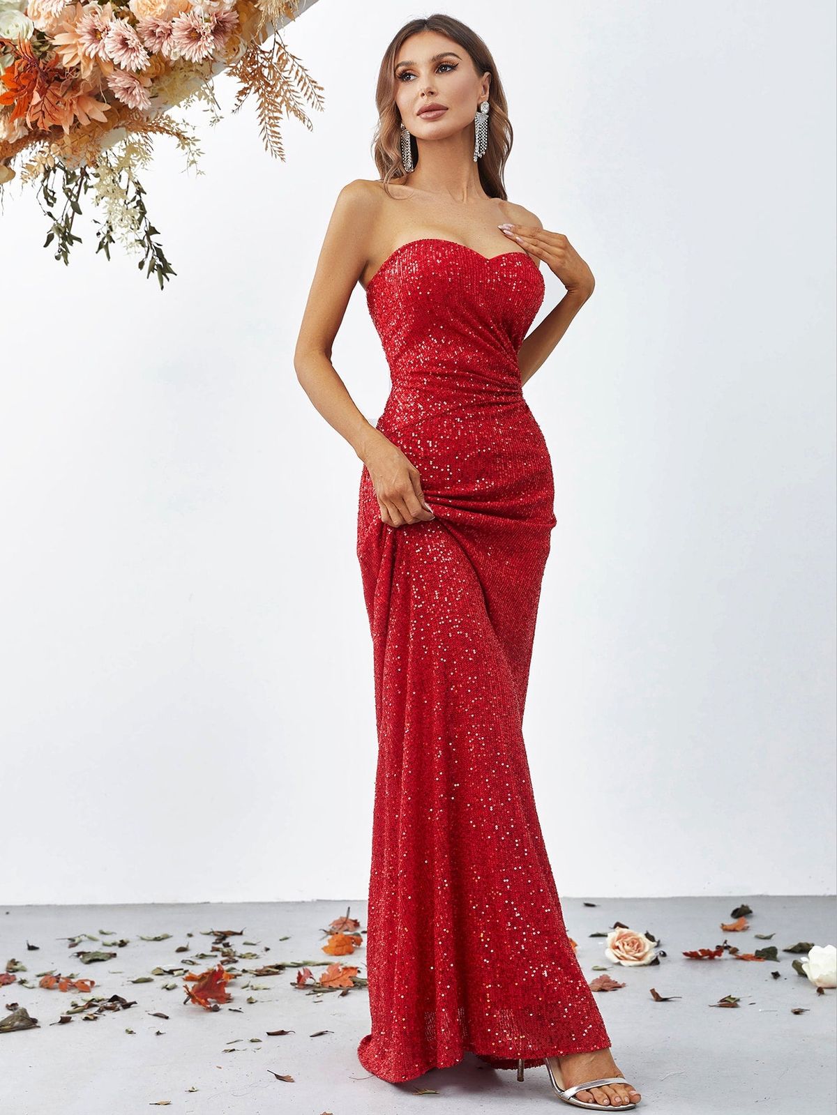 Style FSWD0783 Faeriesty Size L Red Floor Length Maxi on Queenly