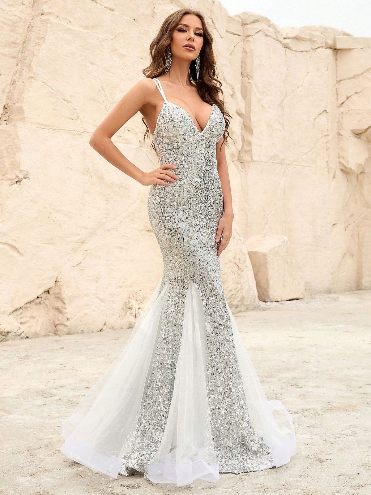 Style FSWD0834 Faeriesty Size XS Sheer White Mermaid Dress on Queenly