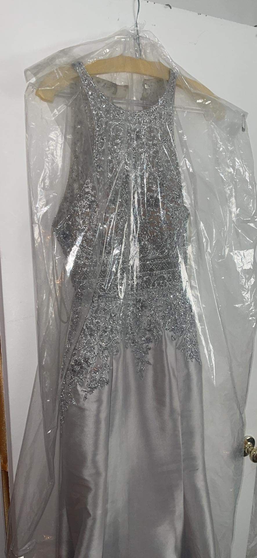 morilee Size M Prom Silver Ball Gown on Queenly
