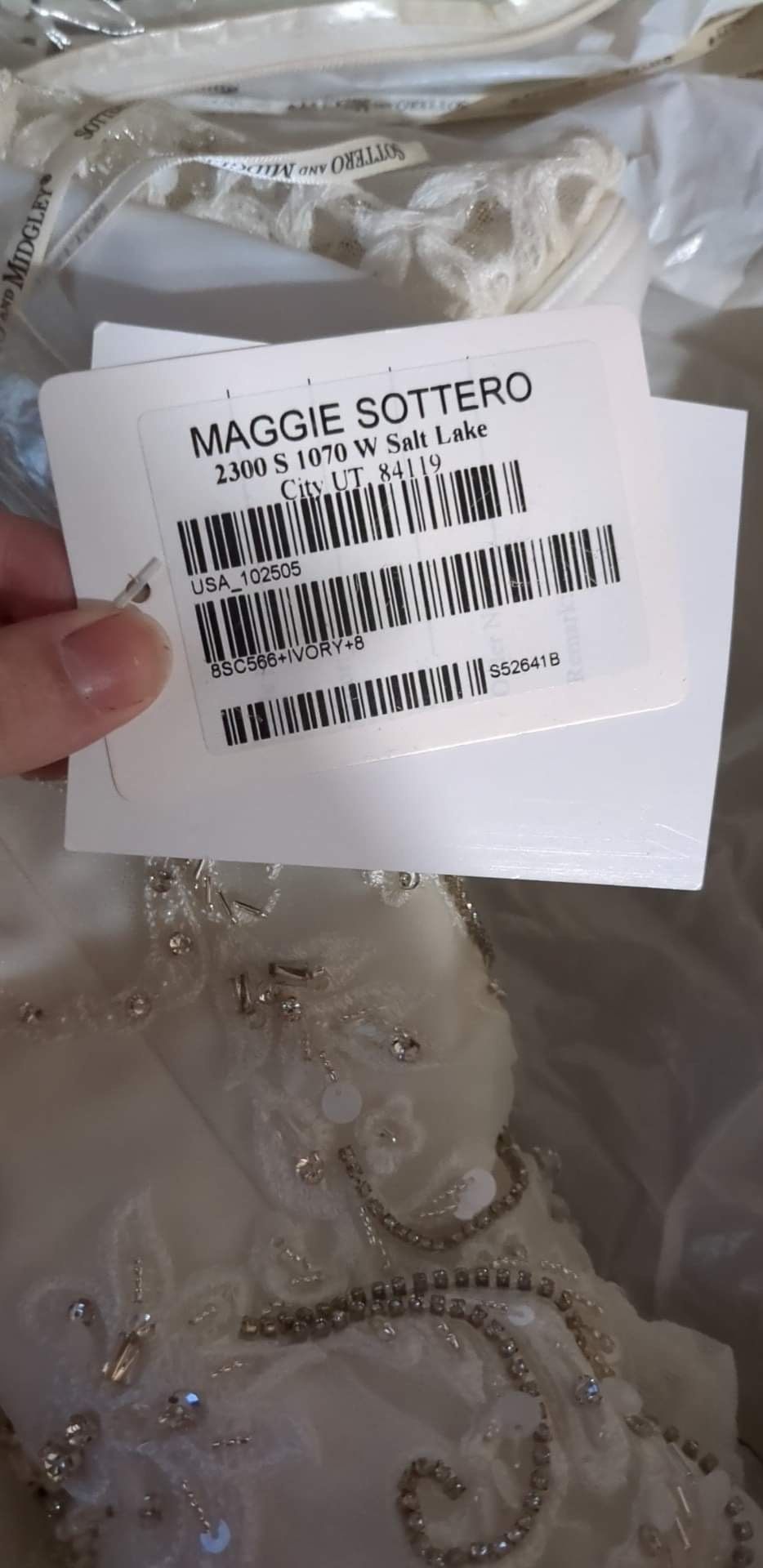 Maggie Sottero Size 8 Wedding Sequined White Ball Gown on Queenly