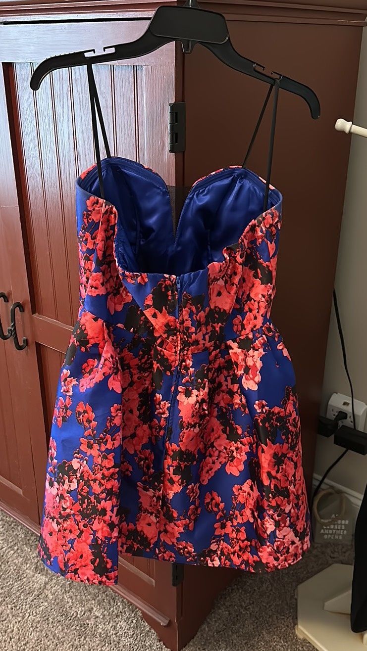 B. Darlin Size 12 Strapless Blue A-line Dress on Queenly