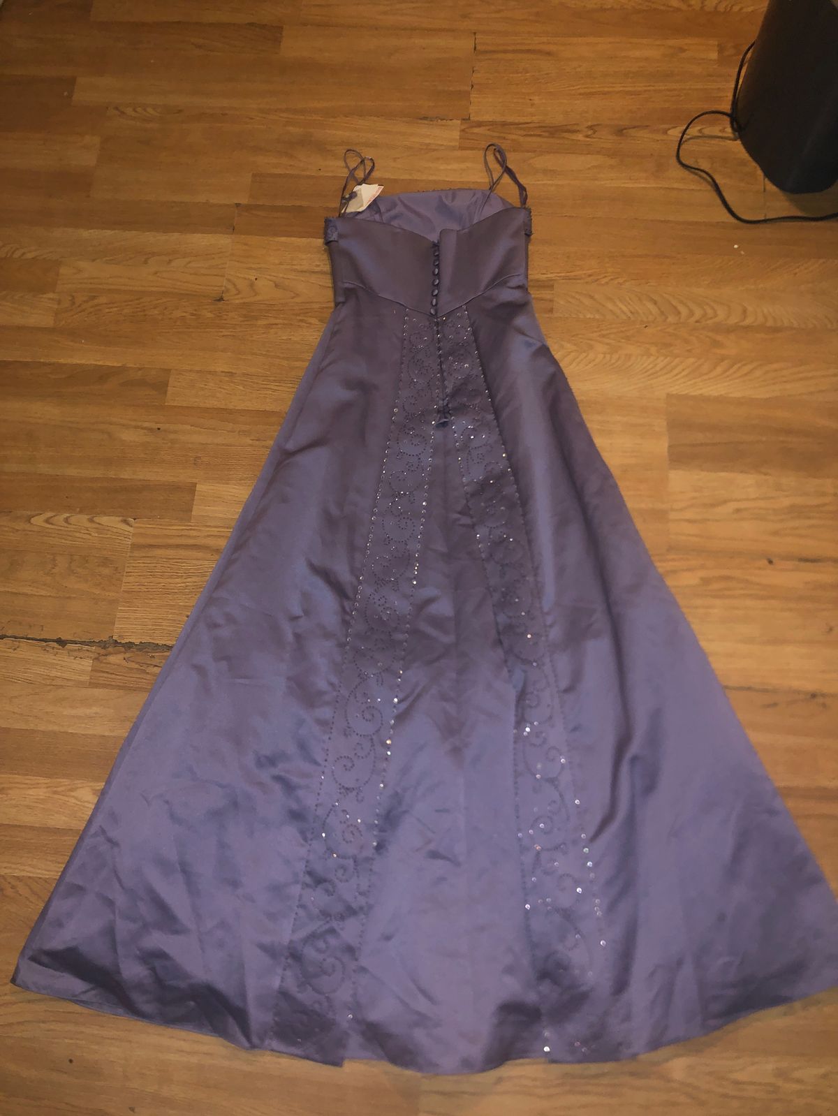 David's Bridal Size 4 Prom Lace Purple A-line Dress on Queenly