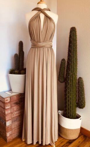 Size 12 Prom Nude Floor Length Maxi on Queenly