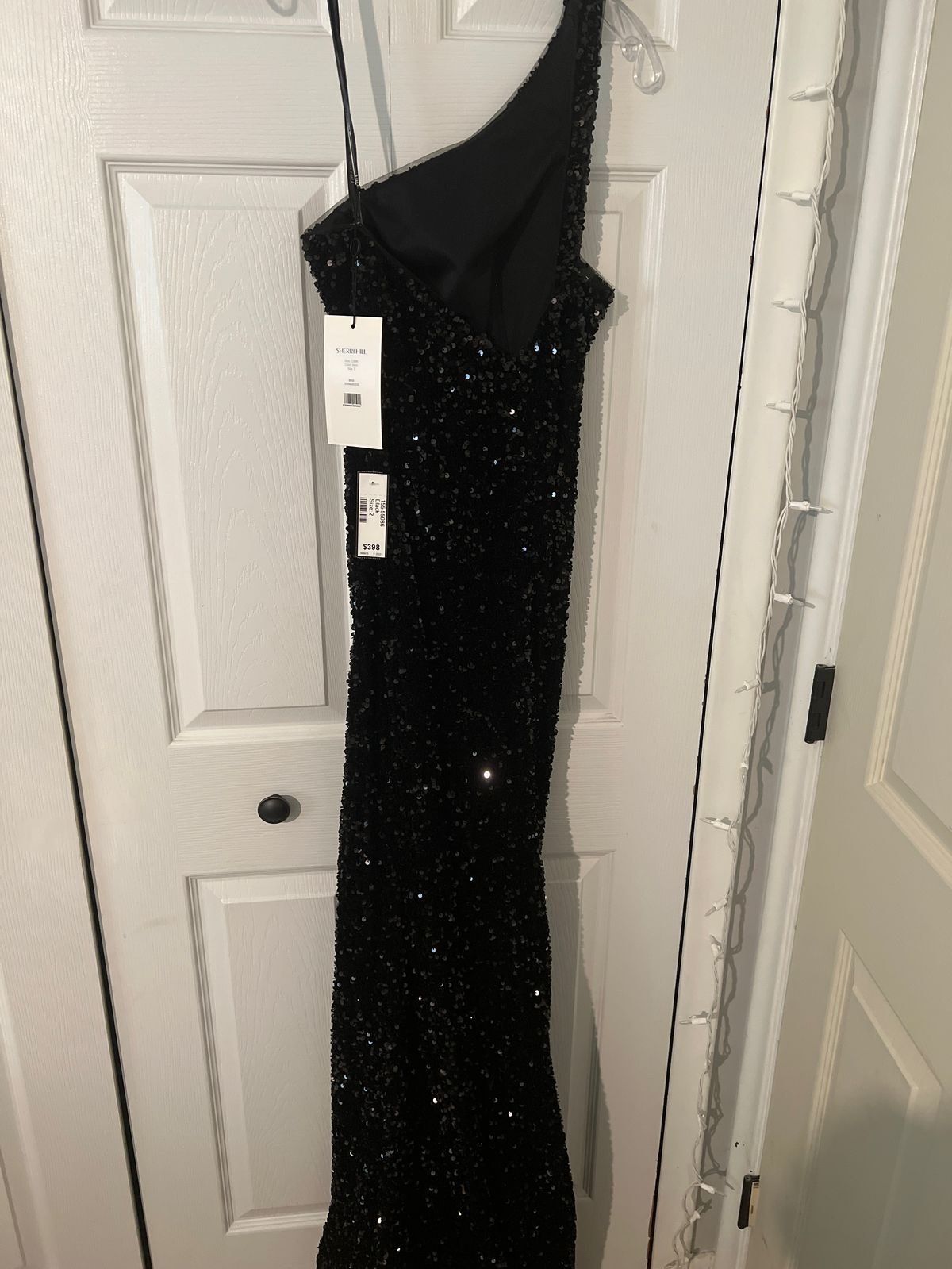 Sherri Hill Size 2 Prom One Shoulder Black Side Slit Dress on Queenly