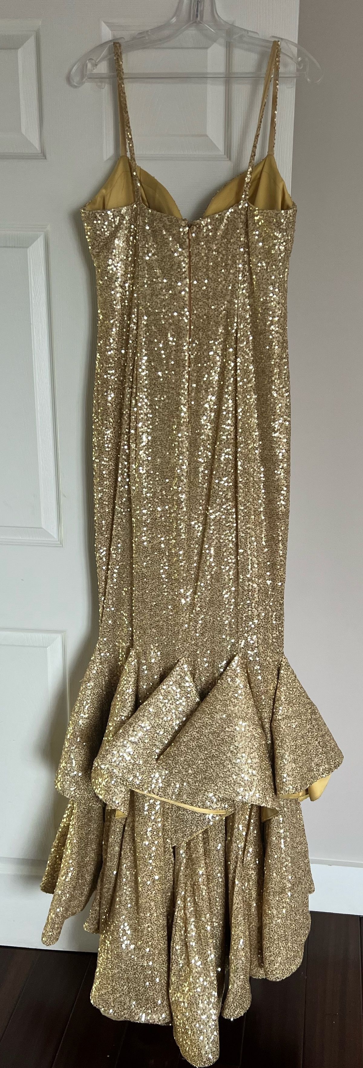 Portia and Scarlett Size L Prom Gold Mermaid Dress on Queenly