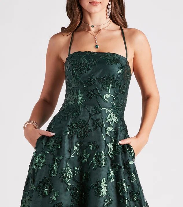 Windsor Size S Prom Green A-line Dress on Queenly