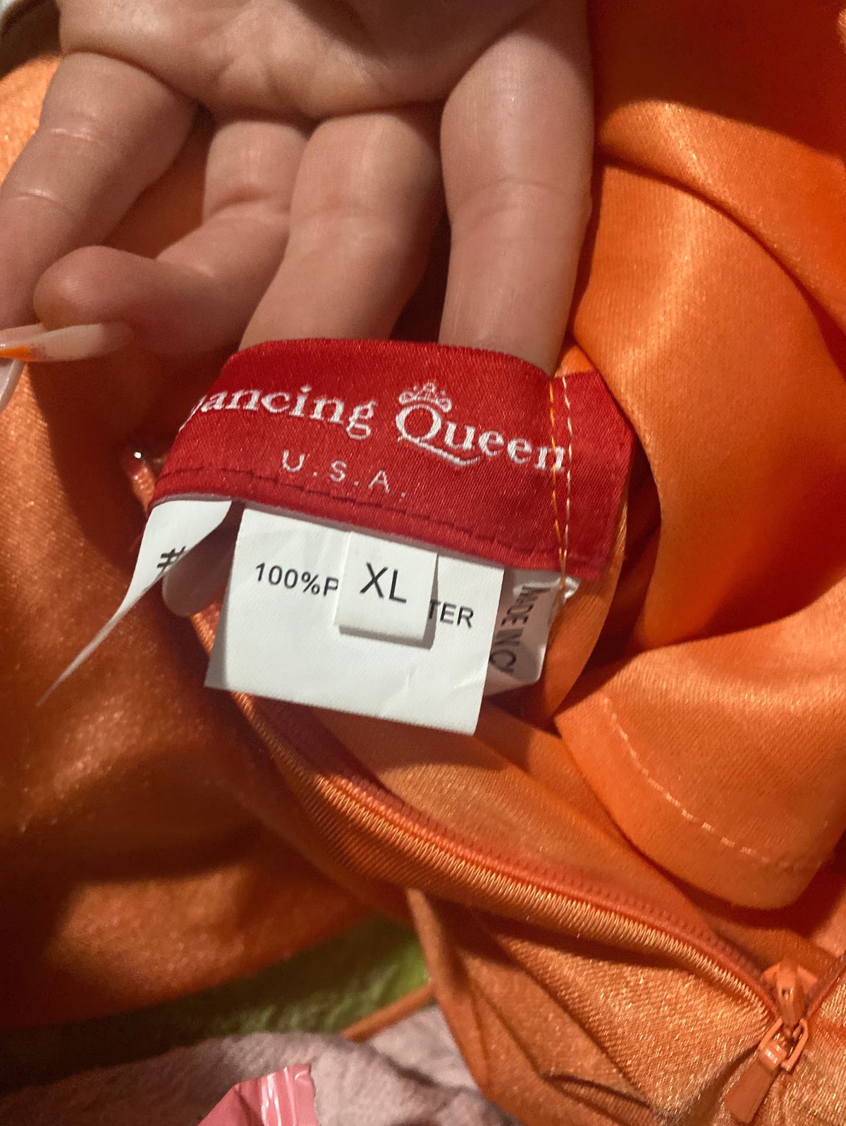 Dancing Queen Size XL Prom Orange Side Slit Dress on Queenly