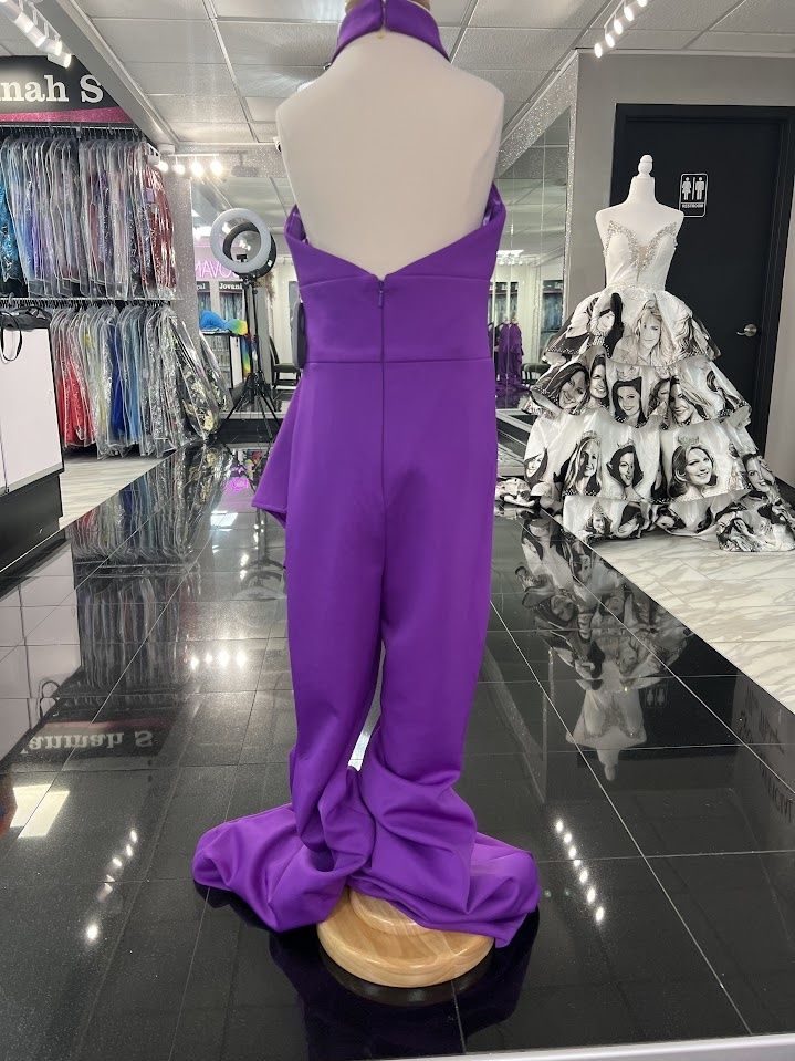 Style C311 Johnathan Kayne Size 6 Purple Formal Jumpsuit on Queenly