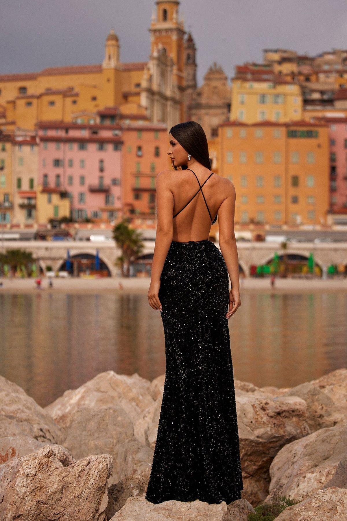 Style Lili Alamour The Label Size S Prom Plunge Velvet Black Side Slit Dress on Queenly