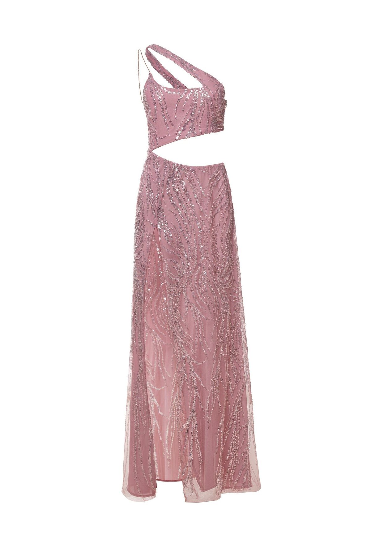Style Kinsey Alamour The Label Size L Sheer Pink Side Slit Dress on Queenly