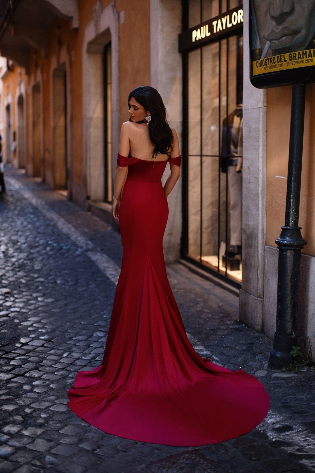 Style Lorenza Alamour The Label Size XS Off The Shoulder Satin Red Side Slit Dress on Queenly