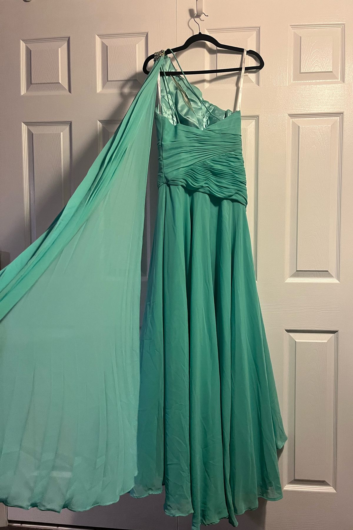Tony Bowls Size 2 One Shoulder Blue A-line Dress on Queenly