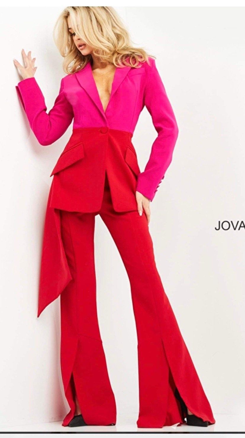 Jovani Size 6 Homecoming Long Sleeve Multicolor Formal Jumpsuit on Queenly