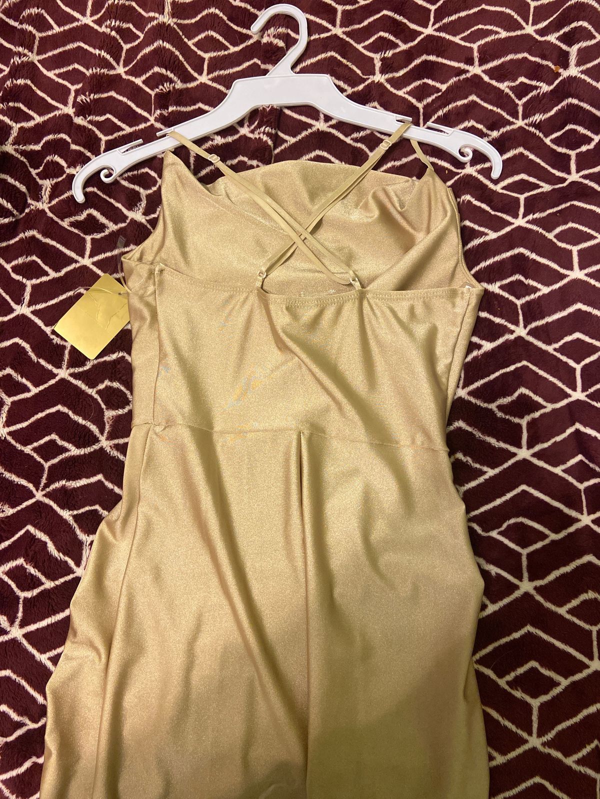 Size S Prom Gold Side Slit Dress on Queenly