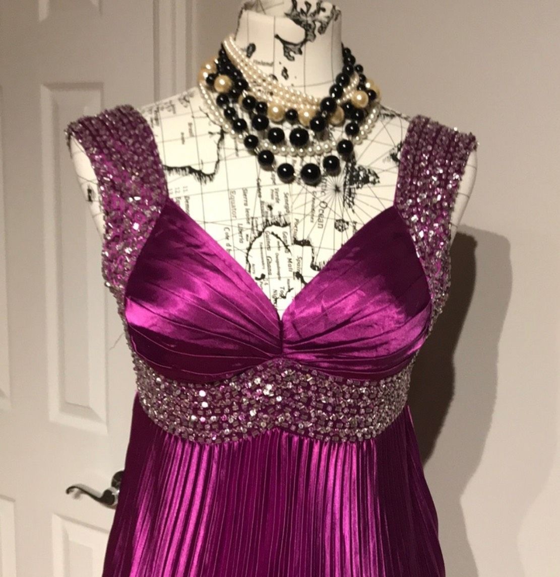 Fiesta Size XS Prom Satin Purple A-line Dress on Queenly