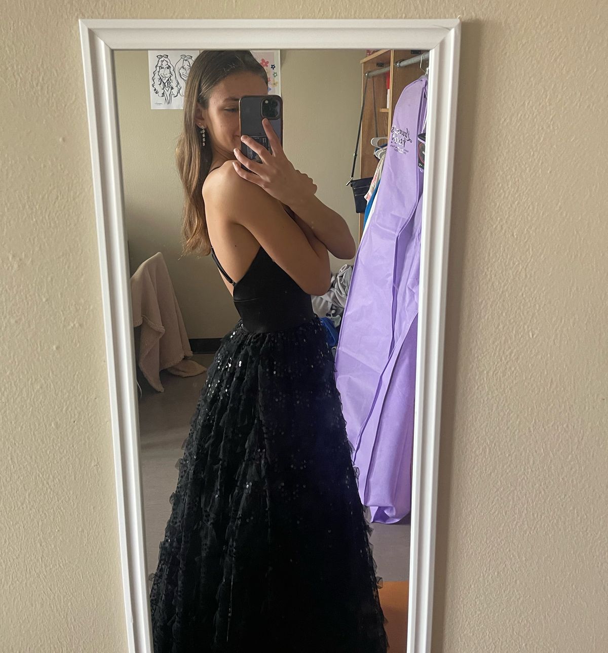 Size 0 Prom Black Ball Gown on Queenly