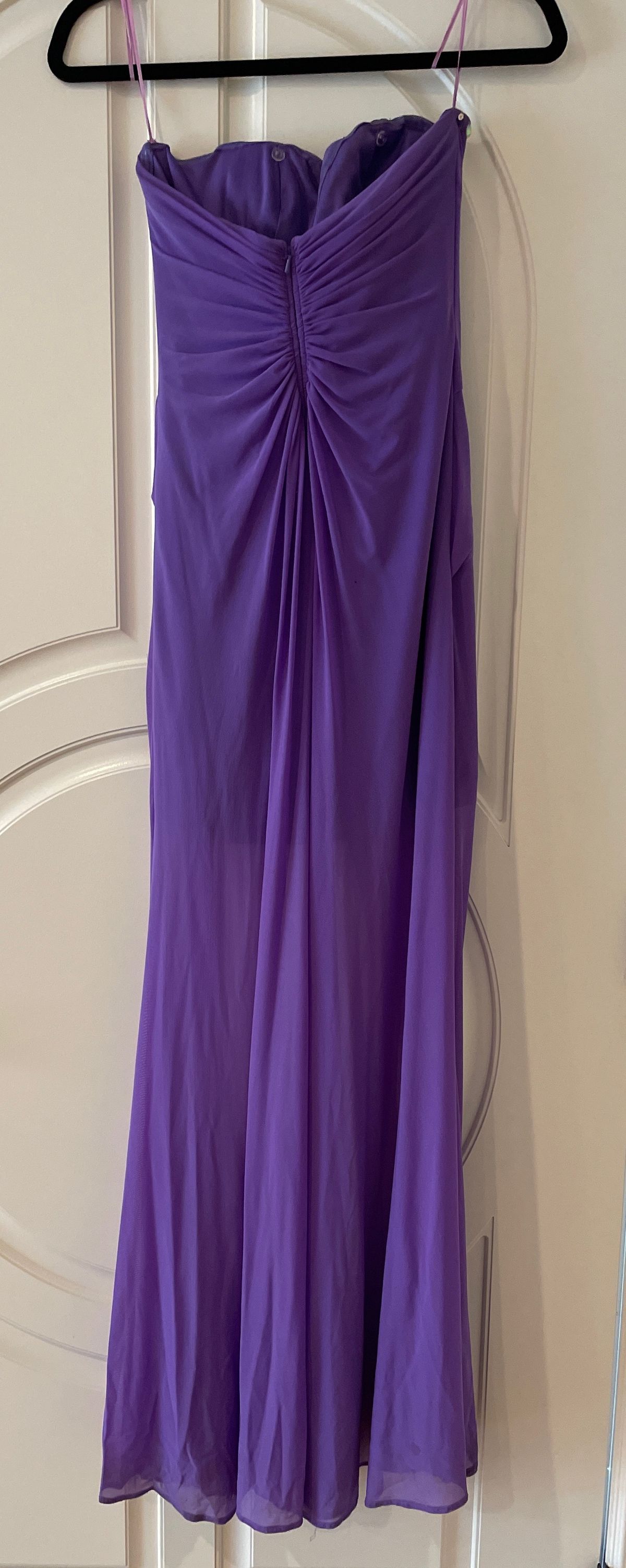Size 4 Prom Strapless Sequined Purple Side Slit Dress on Queenly