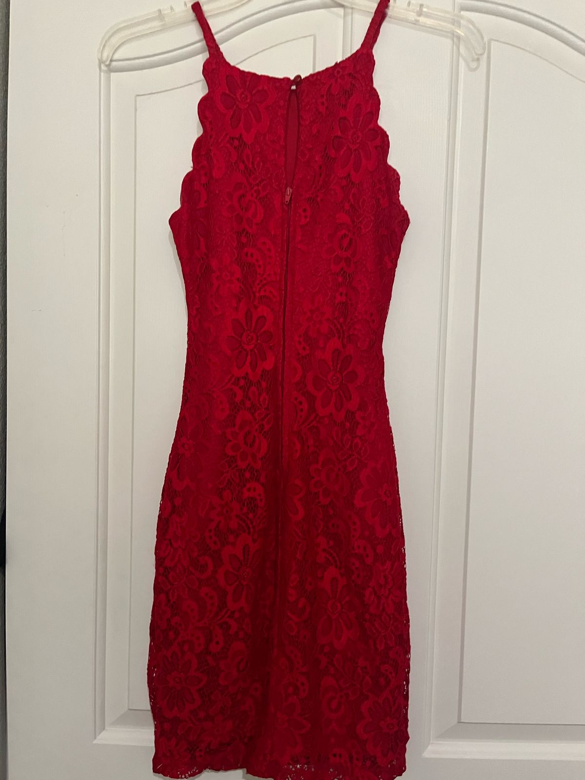 Girls Size 3 Prom Lace Red Cocktail Dress on Queenly