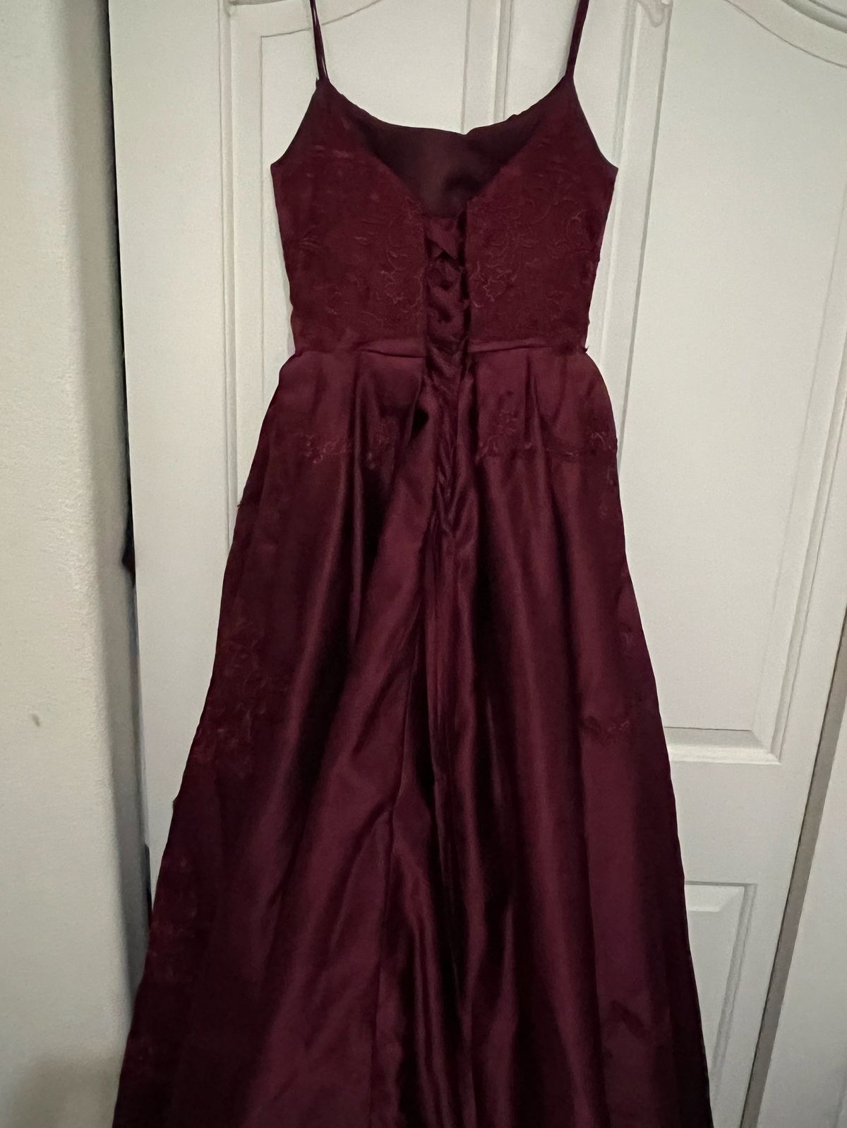 Size 4 Prom Burgundy Red Ball Gown on Queenly