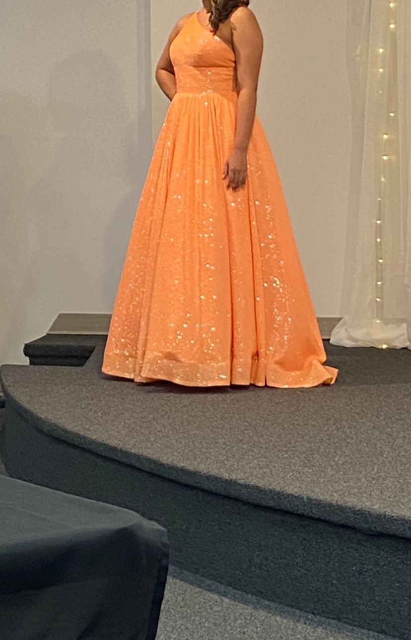 Sherri Hill Size 6 Prom Orange Ball Gown on Queenly