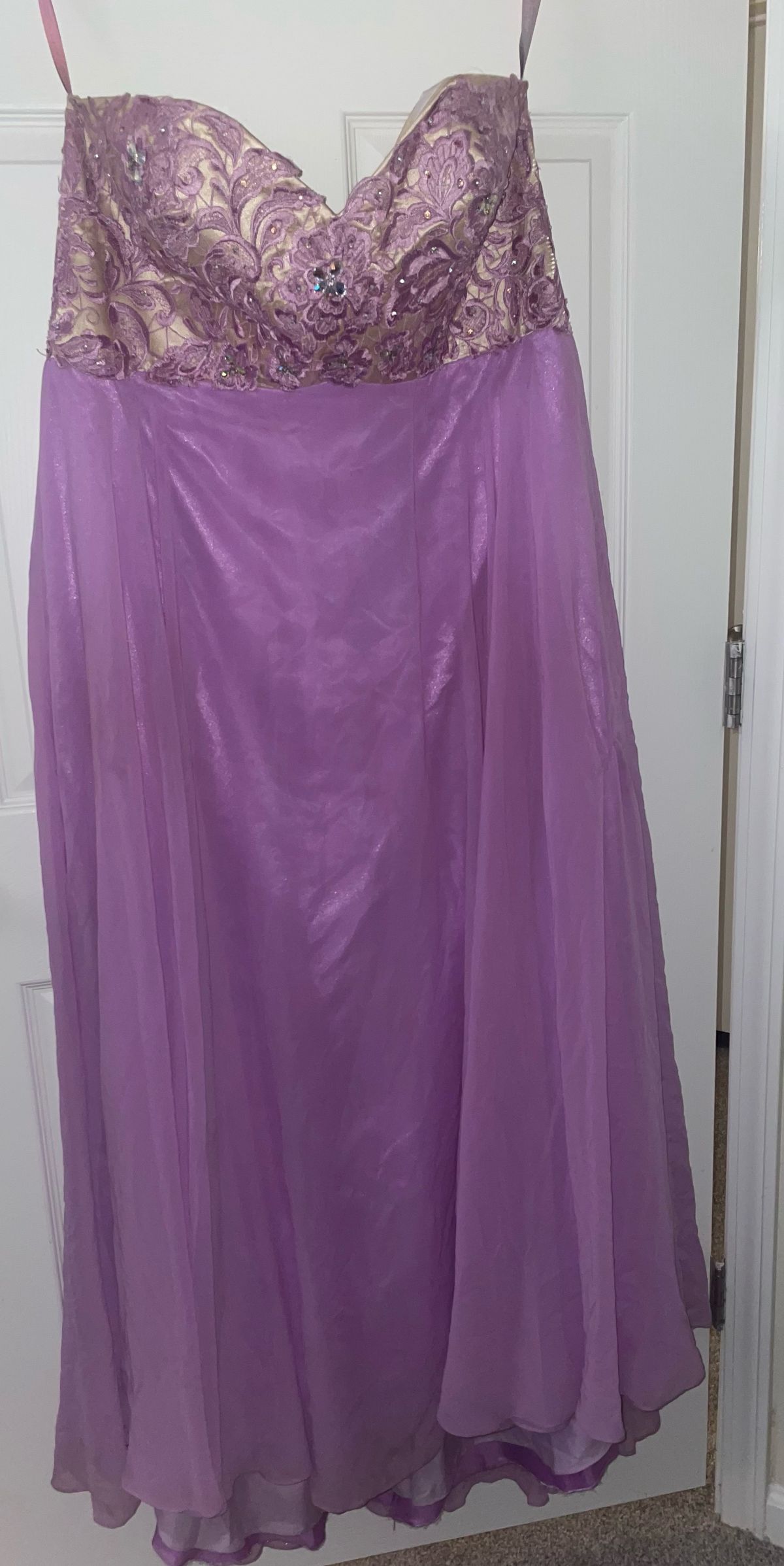 Blush Prom Plus Size 18 Prom Strapless Sequined Light Purple Floor Length Maxi on Queenly